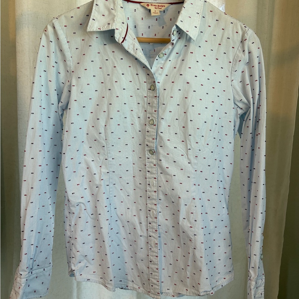 Brooks Brothers Light Blue and Red Patterned Shirt
